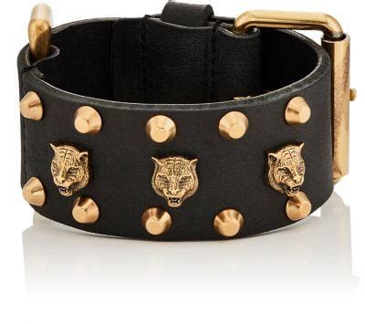 gucci i leather buckle bracelet|Gucci leather cuff bracelet.